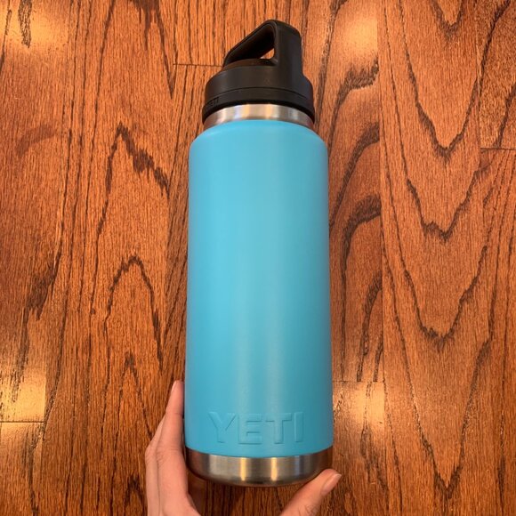 YETI 36 ounce oz. Water Bottle Rambler | Teal | Chug Cap - Picture 3 of 6